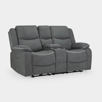 Harald Electric Recliner Sofa Black 2 Seater Darnall Furniture