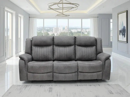 Leon 3 Seater Electric Recliner Sofa in Grey | UK Manufactured | Solid Hardwood & High-Density Foam Darnall Furniture