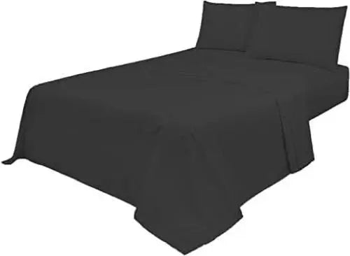 4 Piece Bedding Set Polycotton Fitted Sheets With Pillowcase & Flat Sheet Darnall Furniture