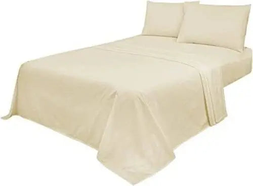 4 Piece Bedding Set Polycotton Fitted Sheets With Pillowcase & Flat Sheet Darnall Furniture